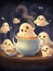 Ghosts enjoying holiday coffee