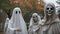 Ghosts and ghouls roam the grounds on Halloween. Image is generated with the use of an Artificial intelligence