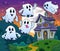 Ghosts near haunted house theme 2