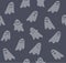 Ghosts, seamless pattern, gray, vector