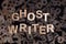 Ghostwriter text in wooden letters