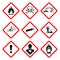 GHS pictogram hazard sign set. Isolated on white background. Dangerous, hazard symbol icon collection. Vector illustration image.