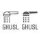 Ghusl line and glyph icon, hygienic and islam, arabic shower sign, vector graphics, a linear pattern on a white