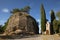 Giaggiolo, Civitella di Romagna, Emilia-Romagna, Italy: the ruins of the medieval castle and the ancient Santa Maria Nuova church