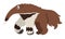 Giant Anteater in flat art style. Cute mascot illustration of exotic animal. Image for child book, learning materials or zoo biolo