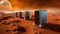 Giant atmospheric processors on exoplanet. AI generated image