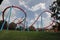 Giant attraction `Roller coaster`, dead loop, barrel and other dangerous entertainment