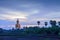 Giant big Buddha statue in Thailand at twilight time