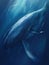 A giant blue whale cruising through the depths of the ocean its graceful movements sending a wake of bubbles behind.. AI