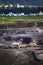 Giant bucket wheel excavator taking away the layers of ground