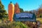 Giant carrot and welcome sign in Ohakune, New Zealand