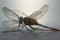 A giant centipede with dragonfly wings. Generative AI