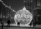 Giant Christmas ornament on Manezh Square in Moscow, Russia