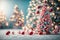 Giant christmas tree decorated with candy cane. ai generative