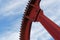 Giant cog wheel, a relic of mining days, west coast, New Zealand