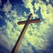 Giant cross on a hill in Bendiorm spain