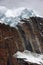 Giant glacier atop of Nirekha mountain rock cliff, Himalayas, Nepal