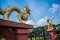 Giant golden dragon Statue at Rang ghar sibsagar assam, the royal sports-pavilion