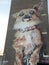 Giant graffiti of a Chihuahua dog on Chrisp Street in East London