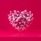 Giant heart full of pink hearts on pink studio background