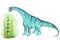 Giant herbivorous dinosaur sauropod and horsetail.