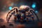 Giant Hyperrealistic Illustration of a Tarantula Insect in Close-Up View