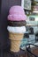 Giant ice cream cone on display in Independence, OR