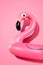 Giant inflatable Flamingo on a pink background