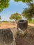 Giant Iron Age stone jars on wooded hill. Xiangkhoang Plateau, L