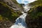 Giant Kjosfossen waterfall in Flam - Norway