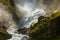 Giant Kjosfossen waterfall in Flam - Norway