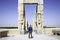 Giant lamassu statues guarding Gate of All Nations in ancient Persepolis, capital of Achaemenid Empire in Shiraz, Iran.