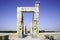 Giant lamassu statues guarding Gate of All Nations in ancient Persepolis Iran