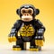 Giant Lego Chimp With Black And Yellow Trim - Detailed Character Illustrations