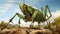 Giant Long-legged Katydid: Hyper-realistic Sci-fi Animated Film Pioneer Characterful Animal Portrait