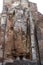 A giant masoned standing Buddha statue without head in a temple in the royal ancient city of Polonnaruwa in Sri Lanka