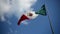 Giant mexican flag flies in the wind in Cancun