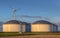 Giant modern oil storage tanks