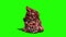 Giant Monster Poop Attacks Front Green Screen 3D Rendering Animation