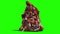 Giant Monster Poop Attacks Green Screen 3D Rendering Animation