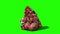 Giant Monster Poop Walkcycle Side Green Screen 3D Rendering Animation