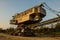 A giant multi-bucket excavator at a limestone quarry