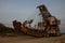 A giant multi-bucket excavator at a limestone quarry