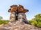 A giant mushroom-shaped rock viewpoint or Sao Chaliang, Ubon Ratchathani Province, Thailand