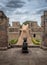 Giant Nandi bull in Hindu temple - vertical orientation