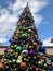 Giant outdoor Christmas tree at a mall