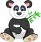 Giant Panda cartoon eating bamboo