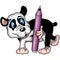 Giant panda with marker