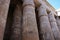 Giant pillars with hieroglyphics at the Karnak Temple, Luxor