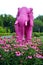 Giant pink 3,2 metres tall elephant statue.